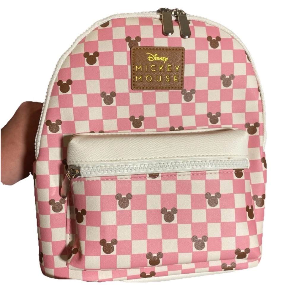 Disney Pink and White Mickey Mouse Checkered Bag